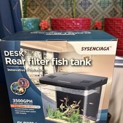 Desktop Fish Tank, 1.2 Gallon Self-Cleaning Smart Aquarium with Filter & 5-Color LED Light, Auto-Cycling Quiet Pump for Betta, Shrimp, Guppy, Goldfish