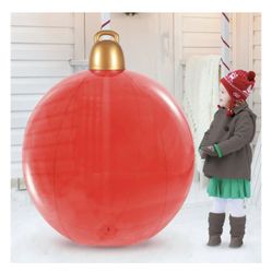 4ft Giant Red Ornament Christmas Inflatable Blowup Yard Decor Lawn Decoration