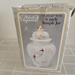 White Elegance Porcelain Ware Temple Jar