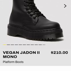 Black Vegan Leather Doc Martens Size 6