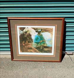 Signed Numbered Western Cowboy Art Print Framed