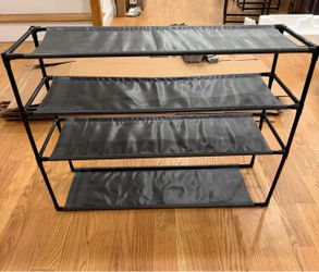 4-Tier Black Shoe Rack Organizer