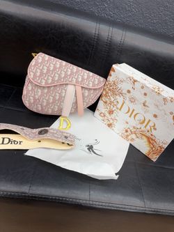 Dior Saddle Bag Pink Oblique Canvas