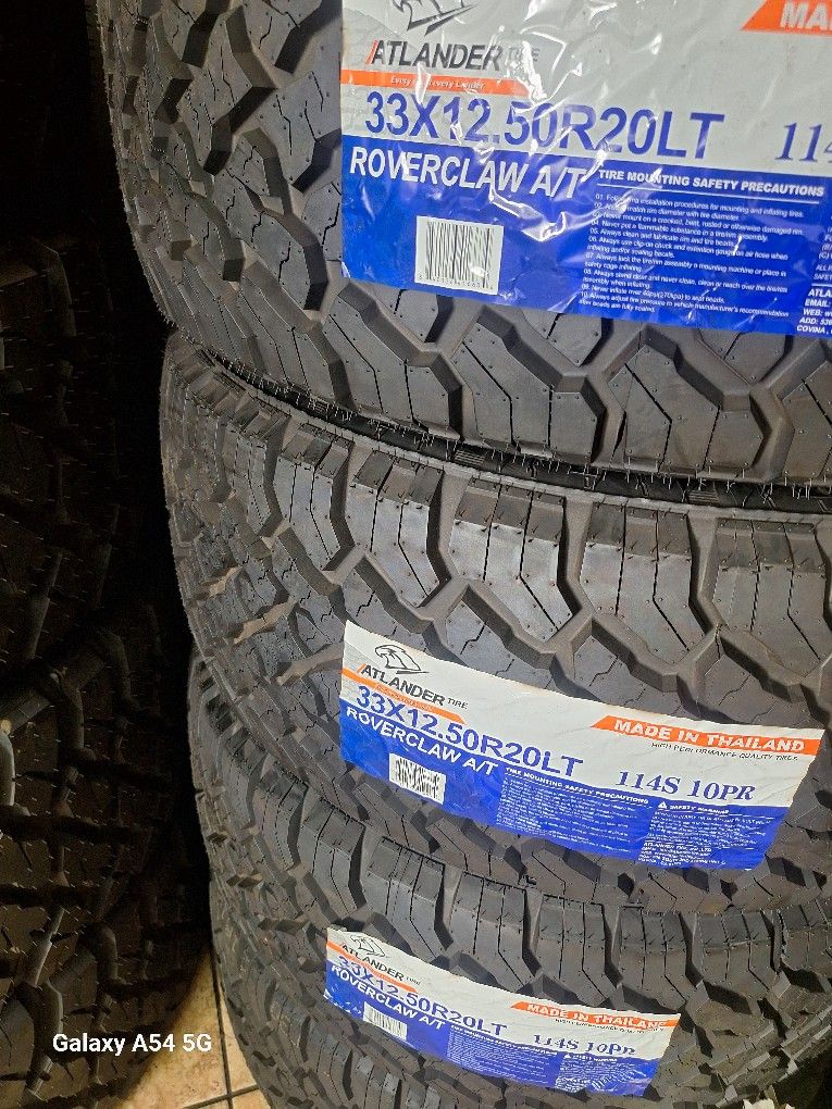 33/12/50/20 AT AT $850 ATLANDER NEW FOUR TIRES