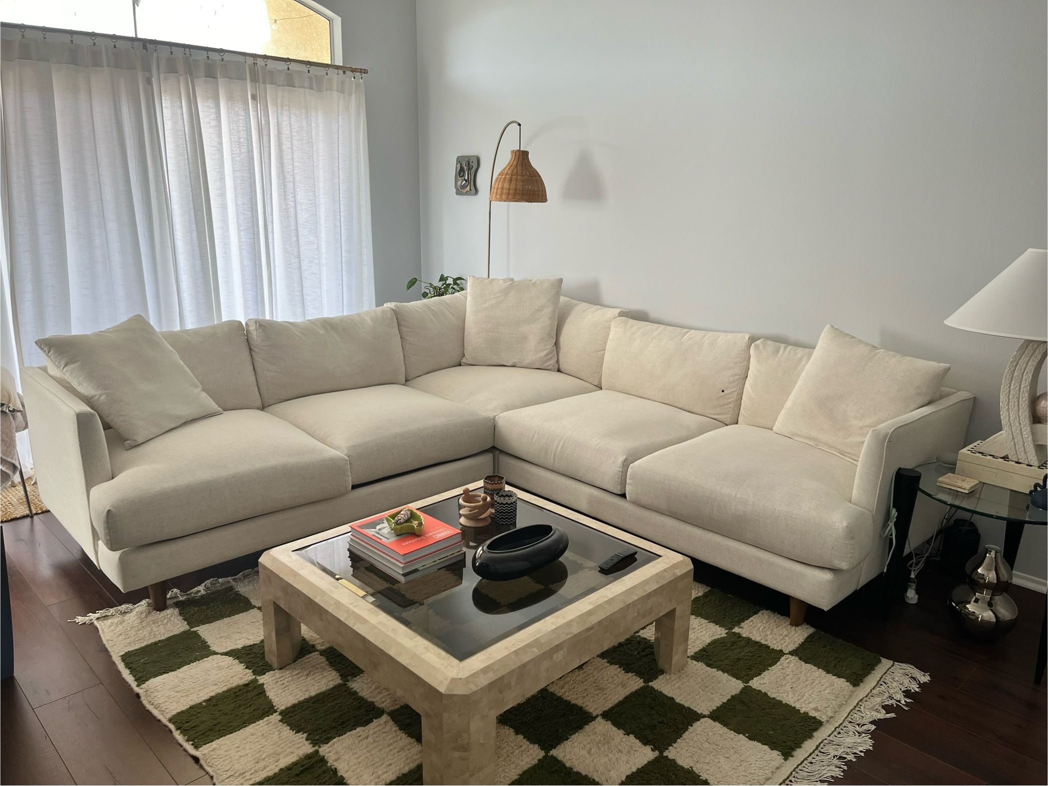 Off-White/Cream Sectional Sofa