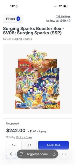 Surging Sparks Booster Box Sealed