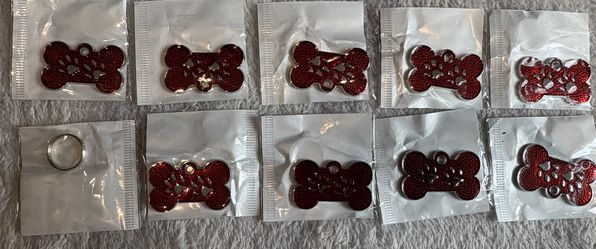 Red Dog Tags Stainless Steel #10pcs
