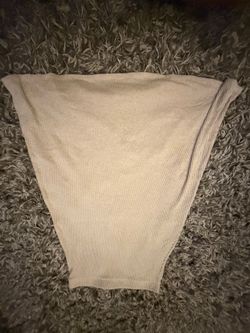 Bobeau Beige Ribbed Midi Skirt Size S
