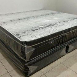 New Mattress PILLOW TOP KING SIZE MATTRESS BED FREE BOX SPRINGS COLCHONES KING Size 