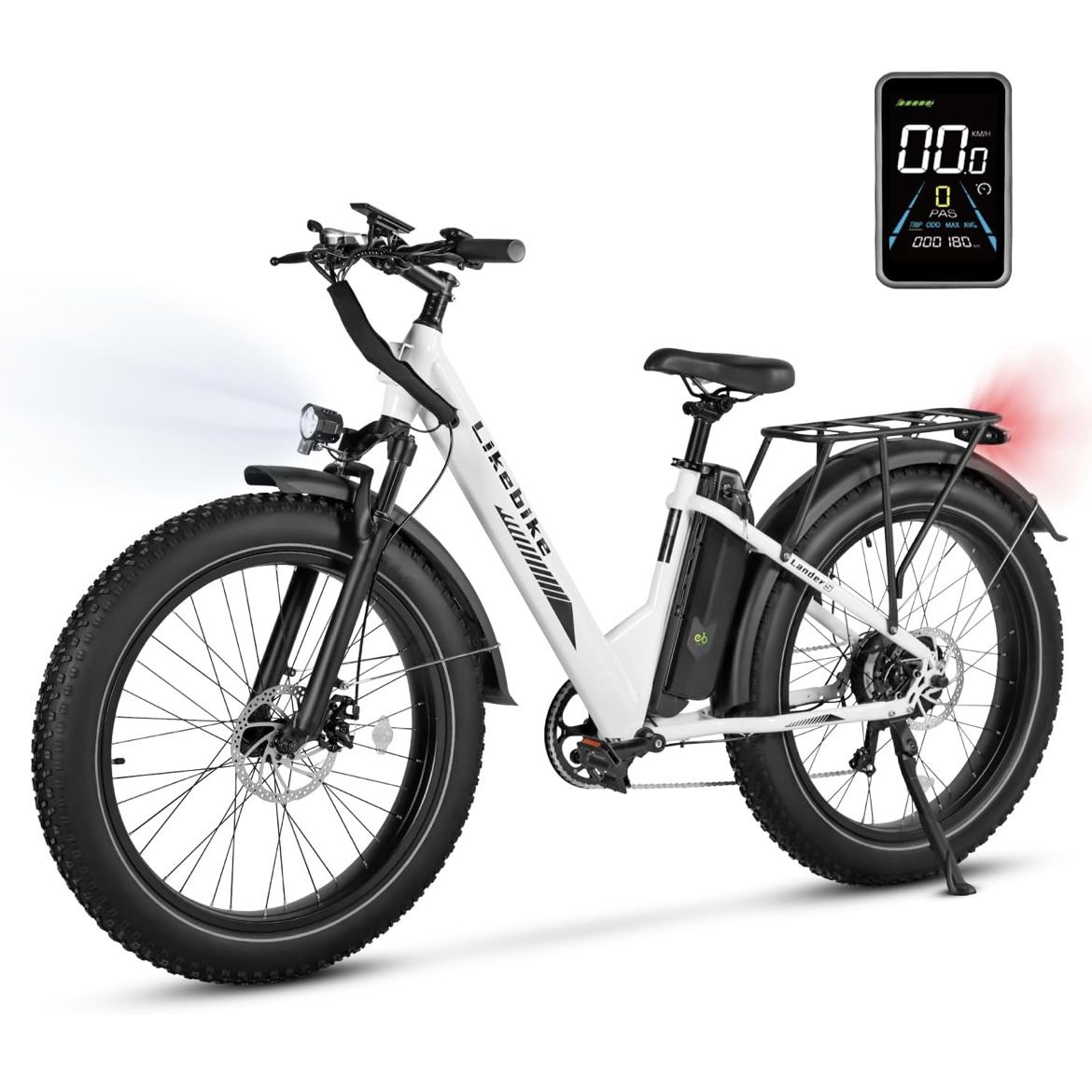 Electric Bike for Adults Peak 720W Electric Bicycle 48V 13AH (624WH) Battery Electric Bike 26" Fat Tire Mountain, E Bike 25MPH, UL 2849 Certified, 7 S