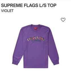 Supreme Flags Long Sleeve Shirt Violet