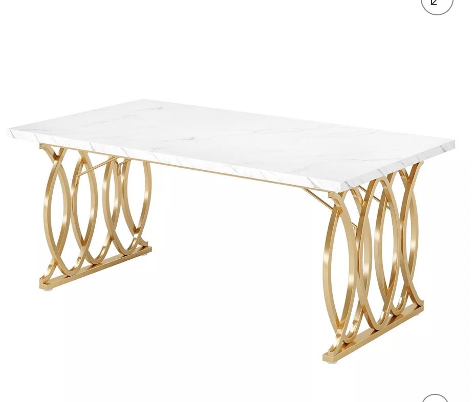 White Executive Spacious Computer Desk