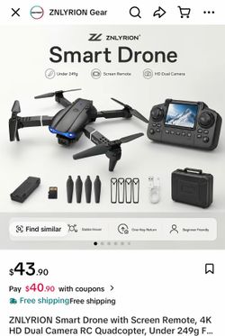 ZNLYRION 4K HD Dual Camera Drone with Screen Remote
