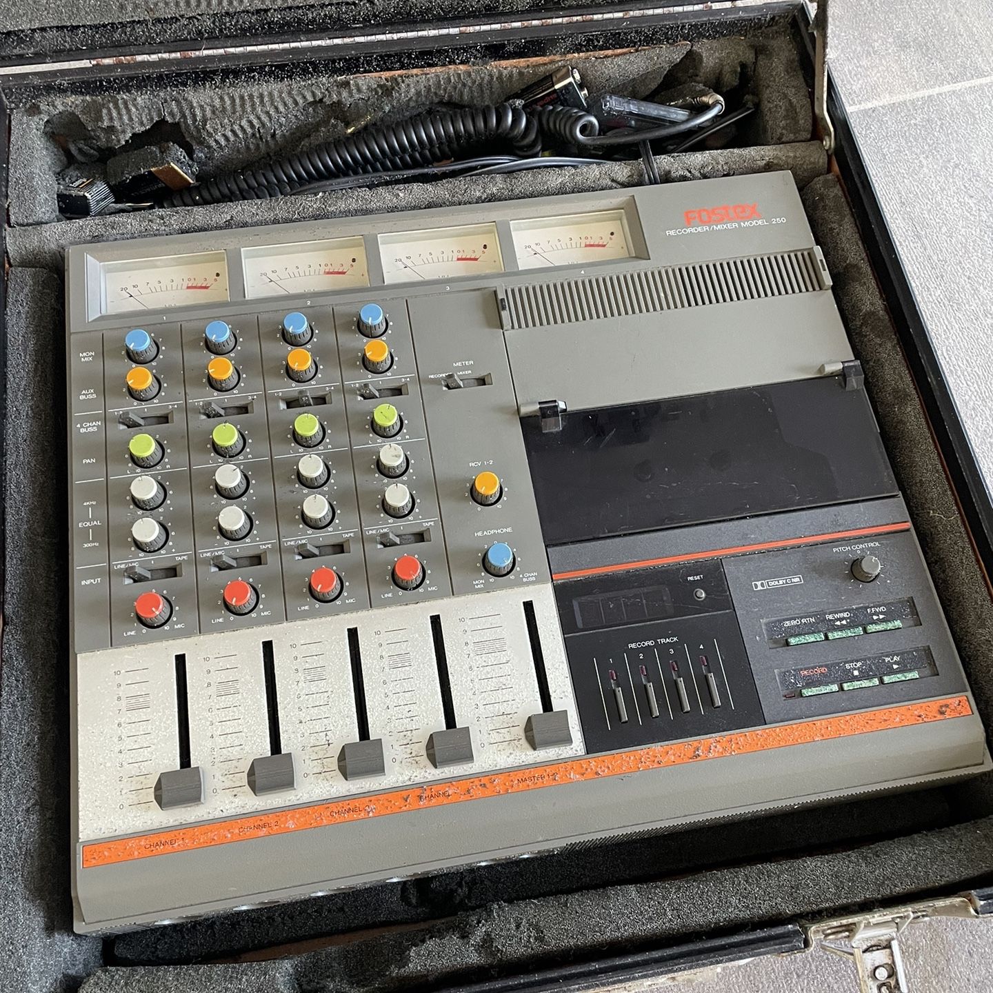 1980s Fostex Model 250 4-Track Cassette Recorder/Mixer - WORKING