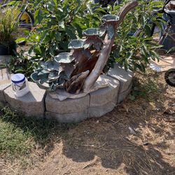 Beautiful Vintage, Mid-Century, Copper And Driftwood Fountain.