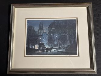 Evening ride Signed George K Ralph 149/500 Horse Carriage City Art