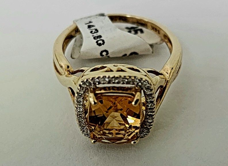 14k 3.8g YG CITRINE RING
