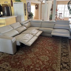 Macys Nevio Leather Power Recliner Sofa Sectional 