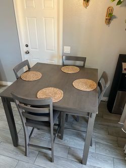 5- Piece Gray Counter Height Dinning Set