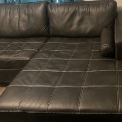 Brown Sectional With Chase And Ottoman