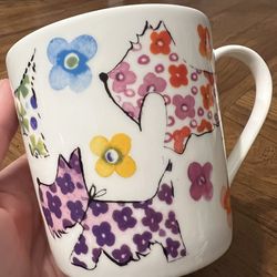 Colorful Scottie Dog Mug - Rose of England