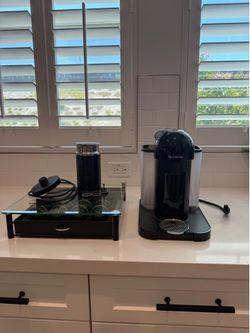 Nespresso machine, frother, capsule holder