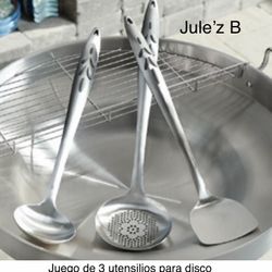 Juego De 3 Utensilios Para Servir Nuevos En Su Caja  