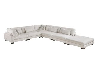 Tinley Beige 6-Piece Modular Sectional with Ottoman