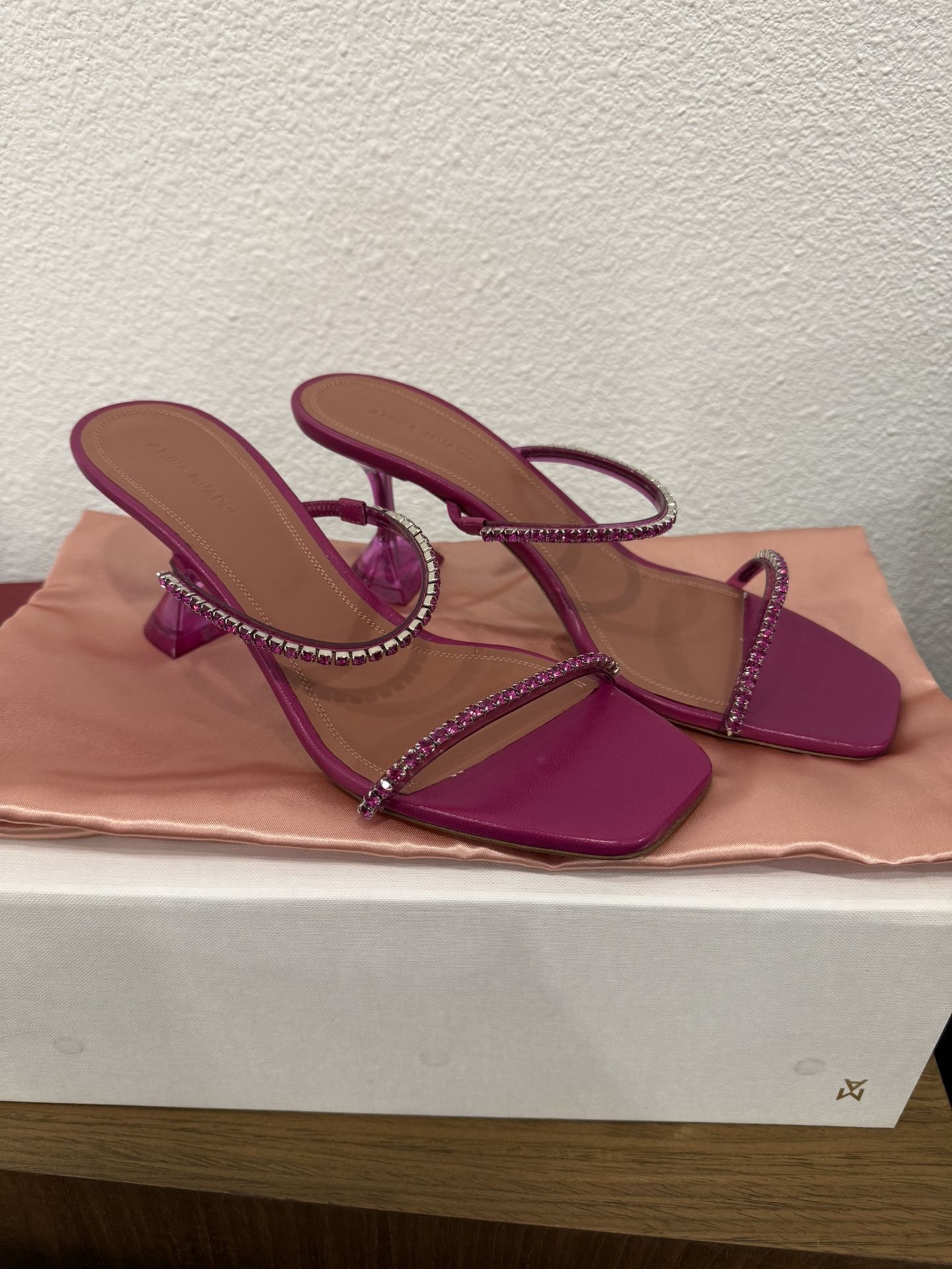 Amina Muaddi Gilda Glass Slipper heels