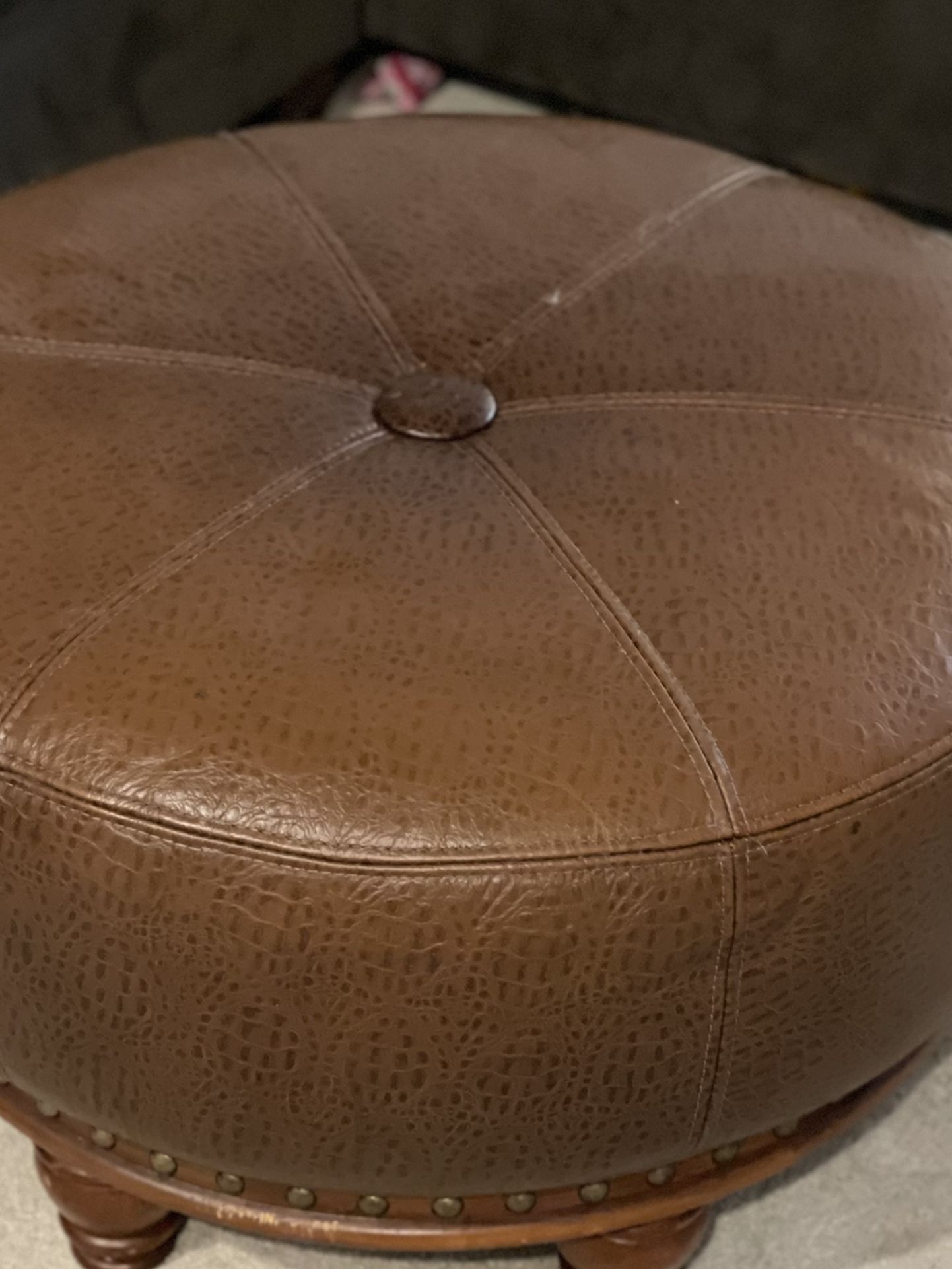 Genuine leather Ottoman