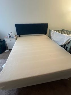 Queen size bed with mattress  (used )