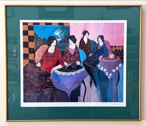 Itzchak Tarkay "Two by Two" 2000 Seriolithograph Signed in Plate Framed