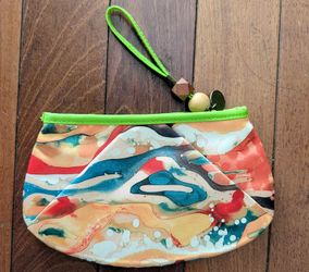 Mary Kay satin watercolor change purse or makeup bag