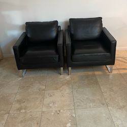 IKEA Leather Arm Chairs 
