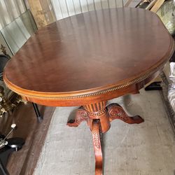 Heavy Solid Wood Dining Table - Needs Repair