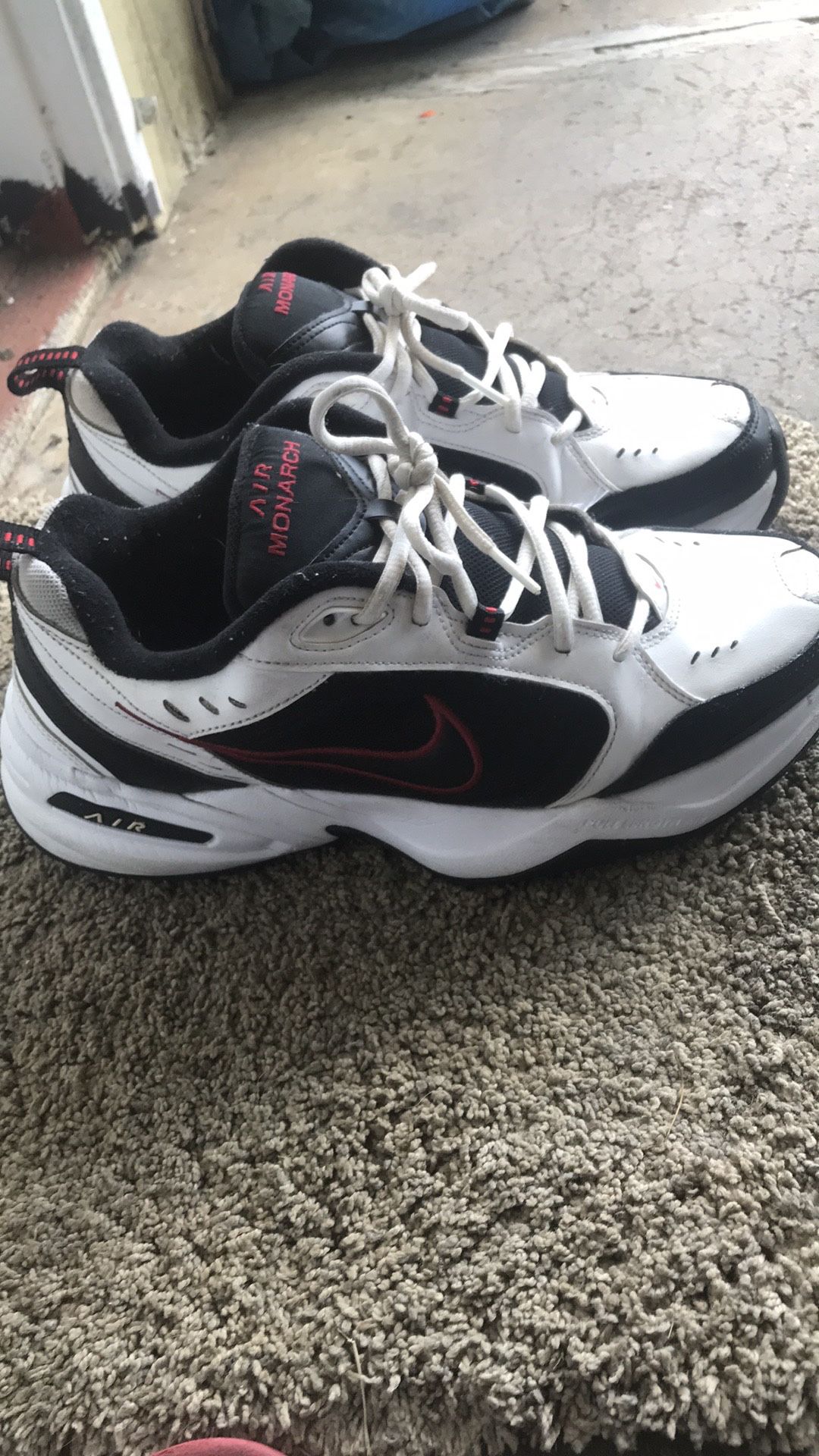 Nike Air Monarch Red White And Black Size 11.5