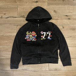 Corus black zip up hoodie with cool graphics