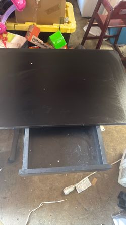 Black computer desk stand up