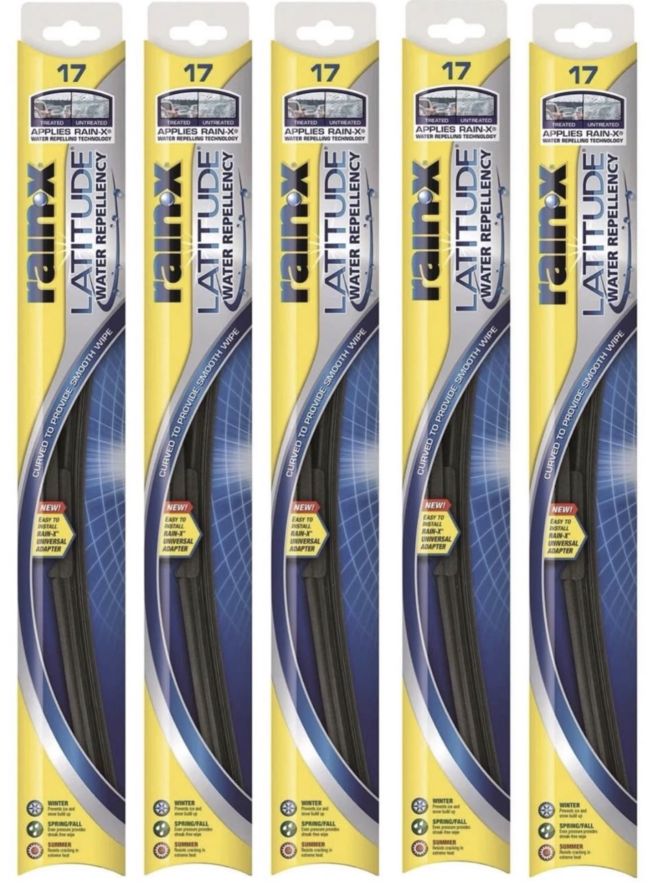 5 pack Rain-X 17” latitude windshield wipers