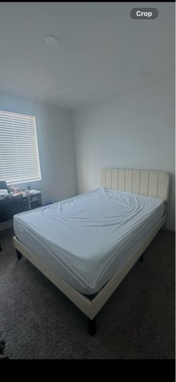 Queen bed frame and mattress