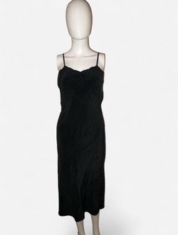 Vintage Henri Bendel Black midi slip dress
