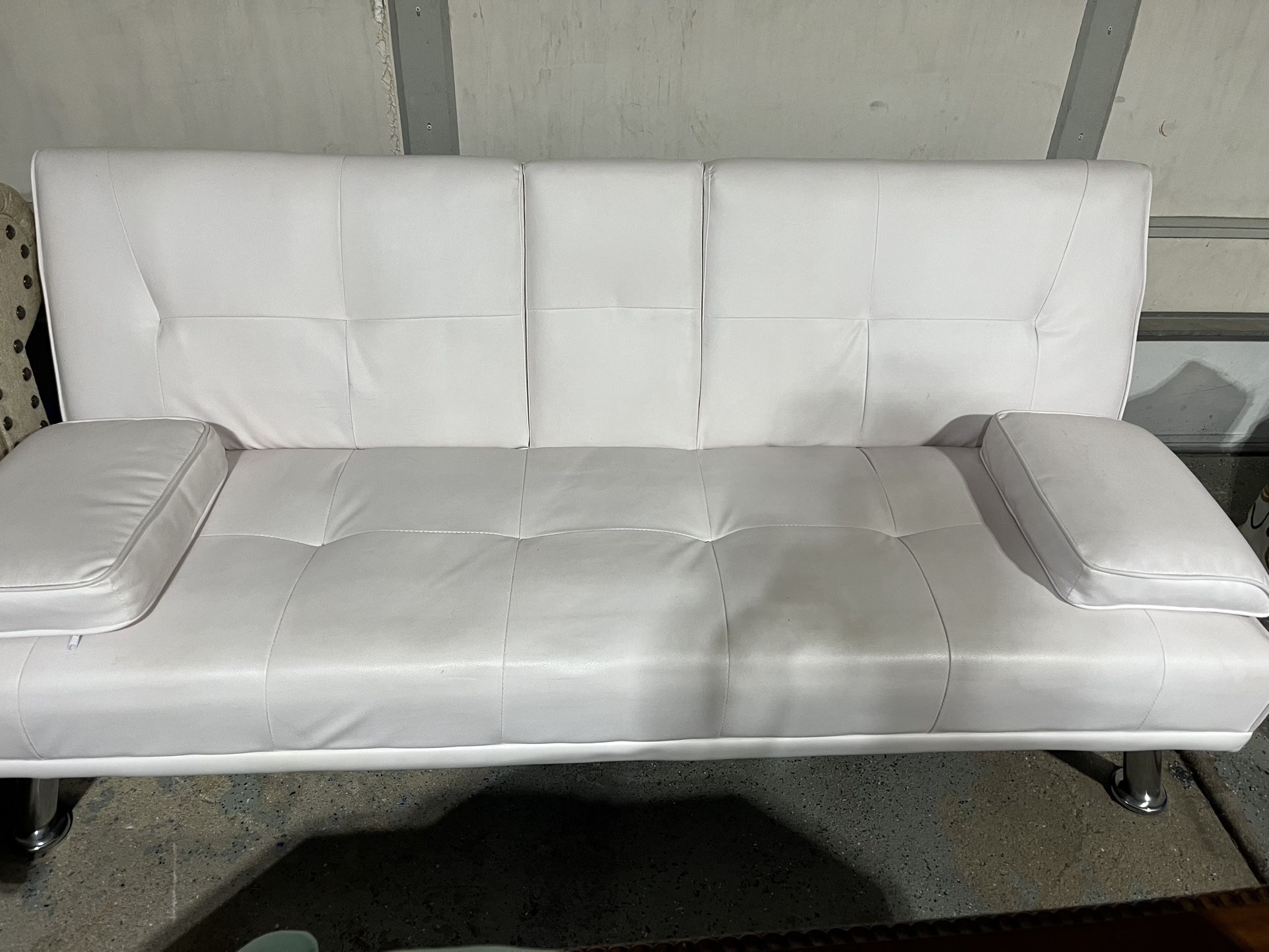 White Leather Futon