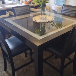 Beautiful Solid Wood High-Top Dinette Set