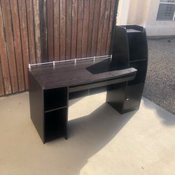 Nice Dark Desk With Cabinet