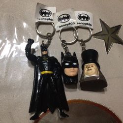 Vintage Batman & Batman Head And Penguin Key Chain, 1992 , New with tag
