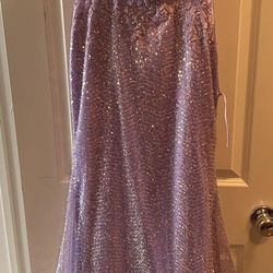 Purple Sequin Prom Dress