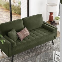 2-Seater Sofa with Velvet Fabric