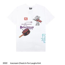 Icecream Check In For Laughs Knit Tee 'White' (BBC)