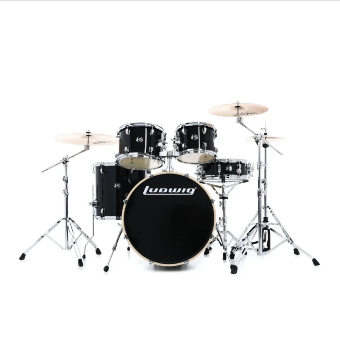 Ludwig 5 Piece Element Evolution Drum Set With Zildjian Upgrades