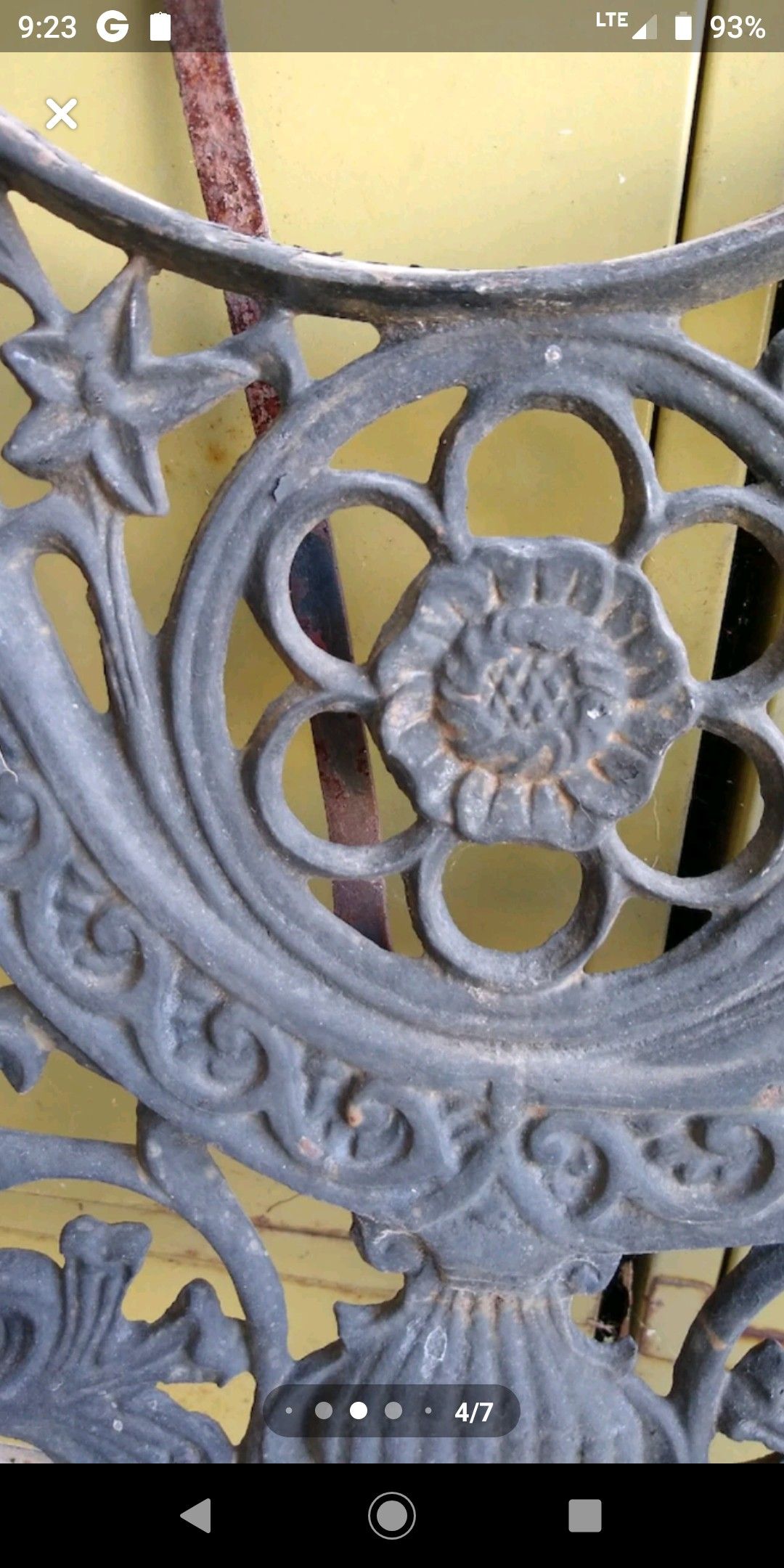 Wrought ironed bench ends